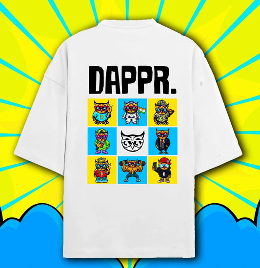 Dappr Owls of the Otusverse White T-shirt | 100% Cotton, 240 GSM